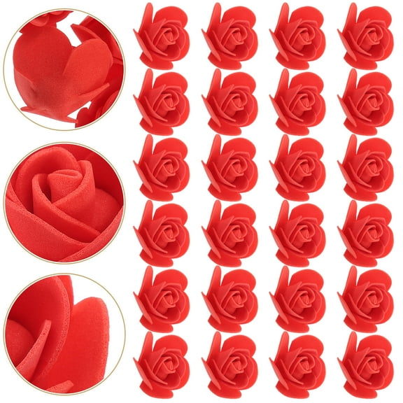GAXIRE Red Mini Craft Roses 50Pcs 1.4X1.4in