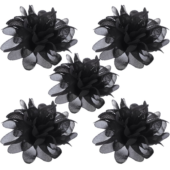GAXIRE 5Pcs Adjustable Size Satin Cloth Flower Rings for Women Daily Wearing and Stage Performance