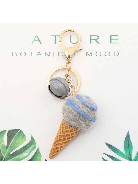 Wool Felt Metal Ice Cream Chime Key Color Random 5 Pack