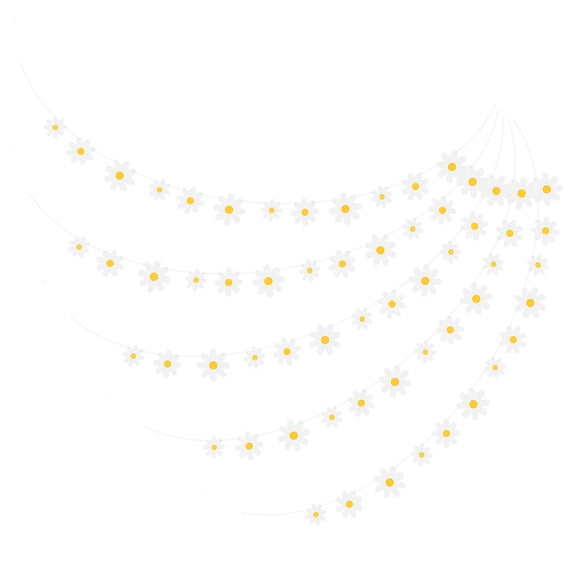 GAXIRE classroom flower banner Daisy Banner White Paper 5Pcs