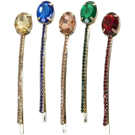GAXIRE 5Pcs Crystal Hair Pin Elegant Alloy for Girls Travel