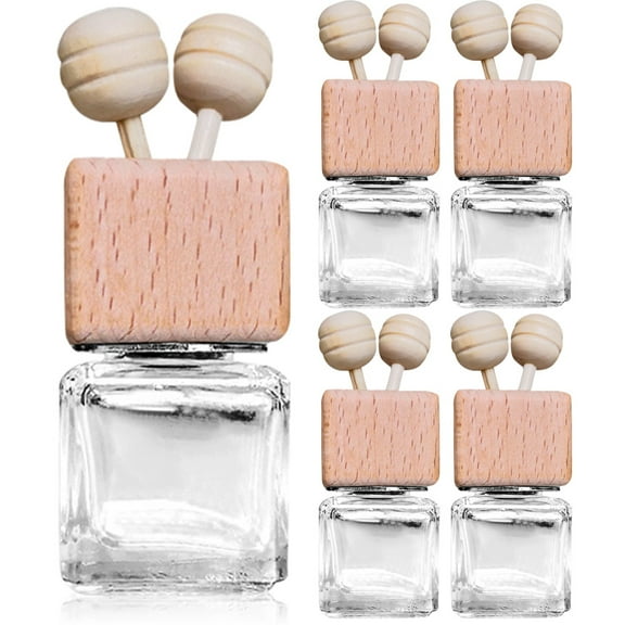 GAXIRE 5-Pack Car Fragrance Diffuser Set with Glass, Wood, and Polymer Clay for Home and Office Decor 4.4x2.3x2.3in