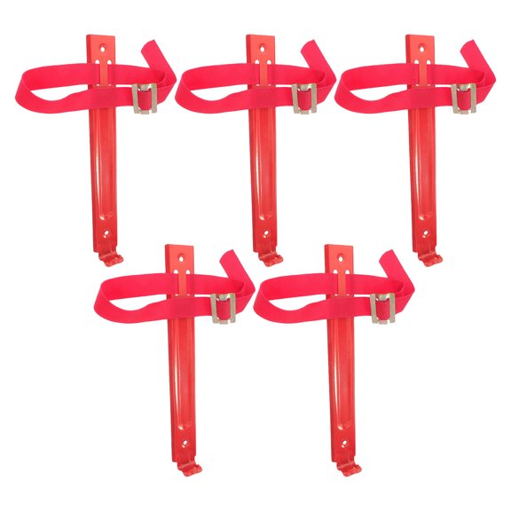 GAXIRE 5Pcs Heavy Duty Iron Fire Extinguisher Bracket Wall Mount with Fixing Strap for Home Pegboard