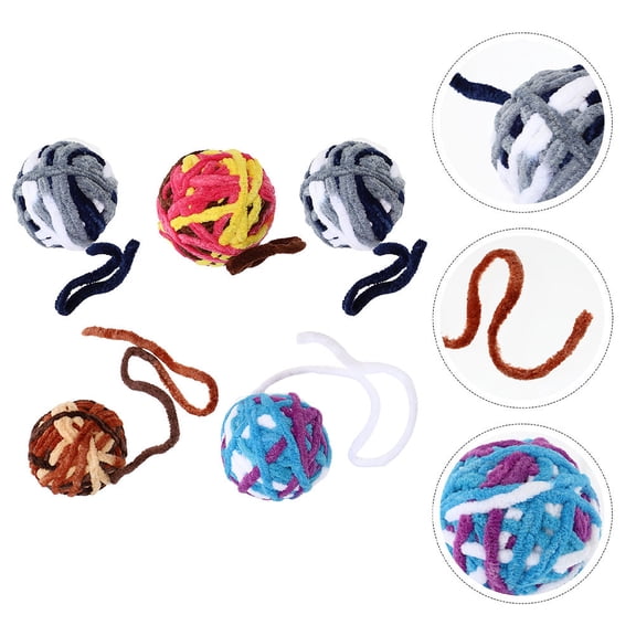 GAXIRE 5-Pack Assorted Color Kitten Yarn for Indoor and Entertainment Toys