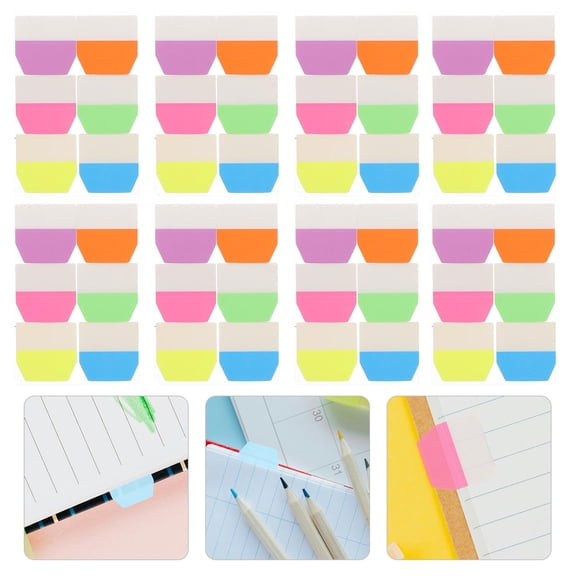 GAXIRE 600Pcs Multi Color Divider Tabs with Transparent Base for Clear Document Marking
