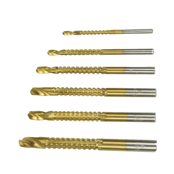 GAXIRE 6Pcs 3mm-8mm High-speed Steel Spiral Drill Bits Drill Accessories Electric Drill Bore Bit (Golden)