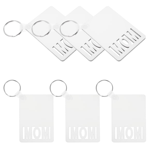 GAXIRE 6-Pack White Wooden Keychains for Sublimation and Crafting, Blank Key Tags Ideal for Custom Designs and Projects