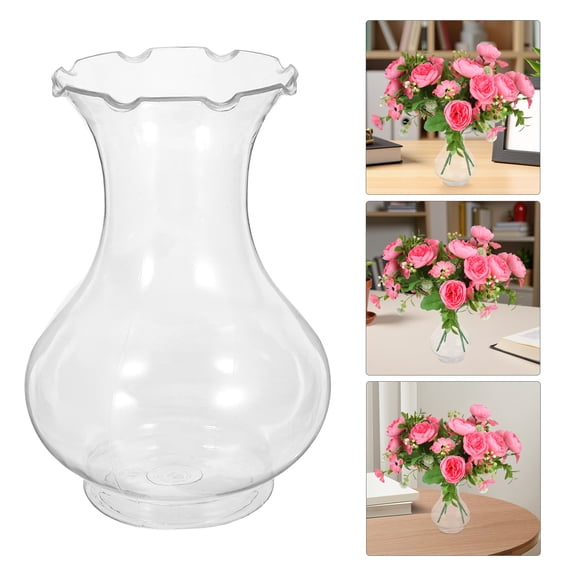 GAXIRE 6Pcs Irregular Clear Flower Vase Plastic for Modern Home Decor Single Stem Arrangement