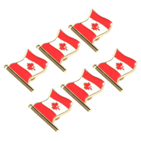 GAXIRE Set of 6 Flag-Shaped Medal Brooch Pins, Multi-Alloy Decorative Accessories for Everyday Wear and Giving