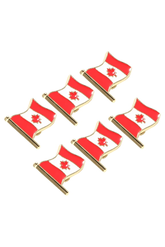Set of 6 Flag-Shaped Medal Brooch Pins, Multi-Alloy Decorative Accessories for Daily Wear and Giving