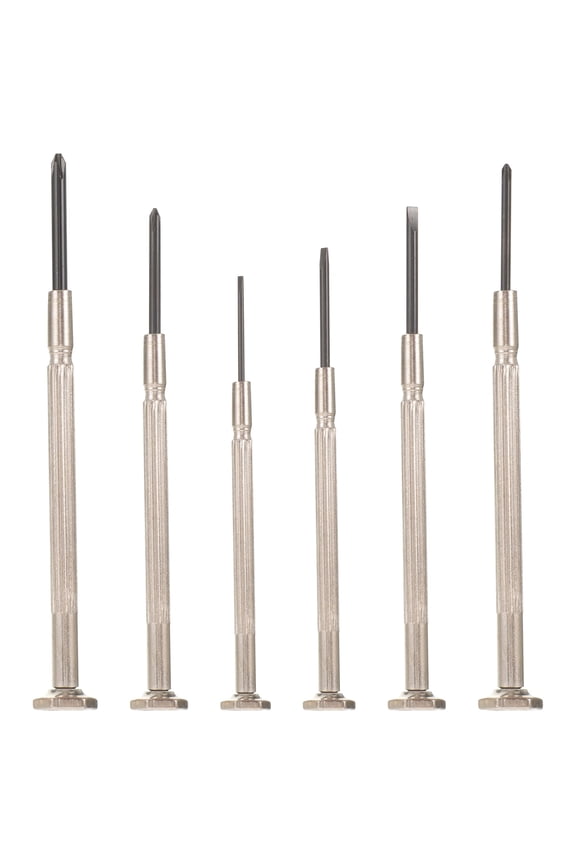 6Pcs Small Screwdriver Set Silver for Watch Sunglasses Repair Tools