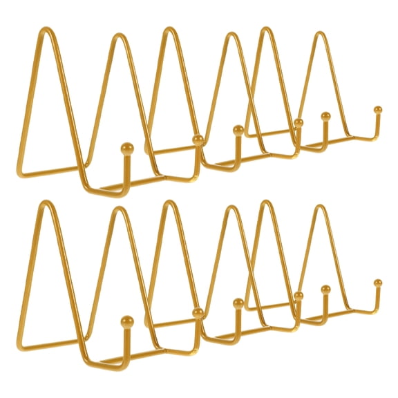 GAXIRE 6Pcs Picture Frame Display Stand in Gold Metal for Cafes and Weddings