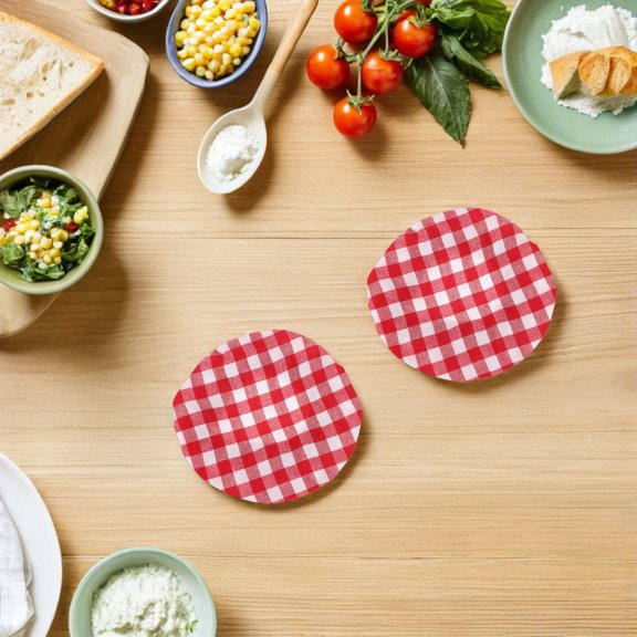 GAXIRE 6Pcs Red Checkered Fermentation Cloth Covers Elastic for Bread Dough Sourdough Proofing Bowls