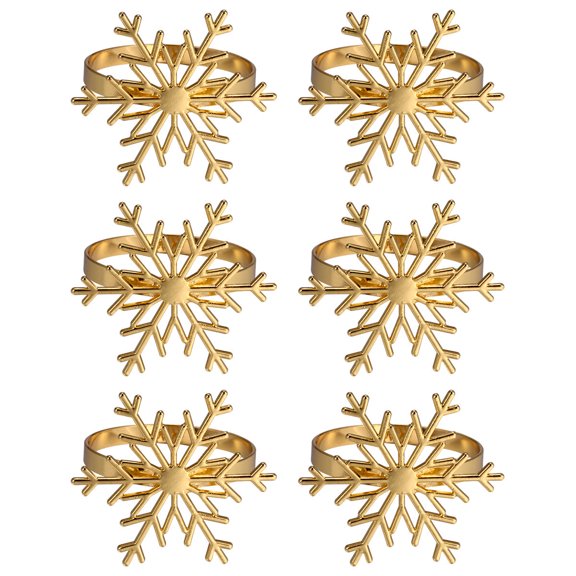 GAXIRE 6Pcs Snowflake Napkin Ring for Friends and Family Festive Table Decorations