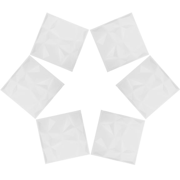 GAXIRE 6Pcs Textured 3D Wall Panels Plastic Light Grey for Hotel Wall Decor Peel and Stick
