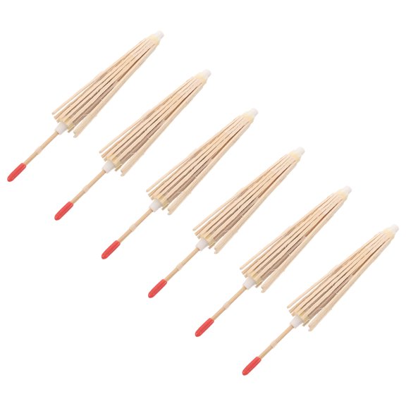 GAXIRE 6Pcs Unfinished Wooden Parasol Skeleton Frame for DIY Custom Wedding and Stage Props