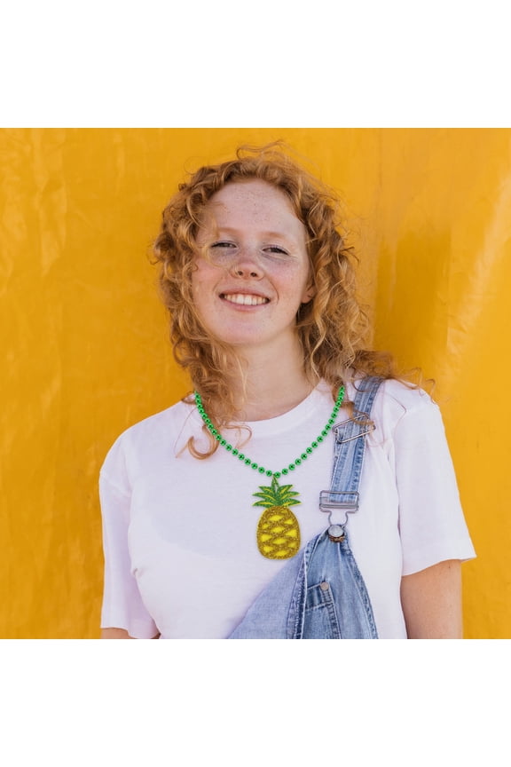 6Pcs Pineapple Necklaces Tropical Hawaiian Party Decorations Celebration Accessories