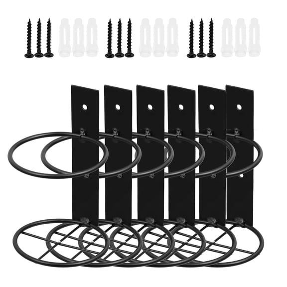 GAXIRE 6Pcs Wall-Mounted Iron Wine Racks Spiral Shaped Simple Design for Home Decor 13.5X9.5X15In