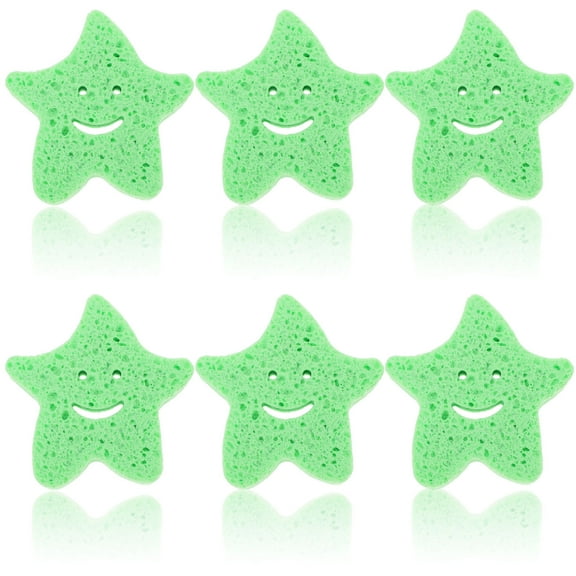 GAXIRE 6Pcs Wear Resistant Green Bath Sponge with Strong Cleaning Friction for Shower