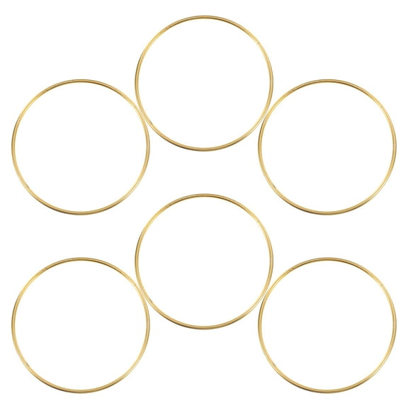 GAXIRE 6pcs Alloy Circle Rings with Golden for Crafts DIY Material Women Decor