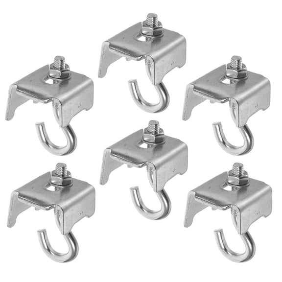 GAXIRE Strong Load Capacity Metal C-Clamps Plated Silver for Warehouse Decoration 6Pcs