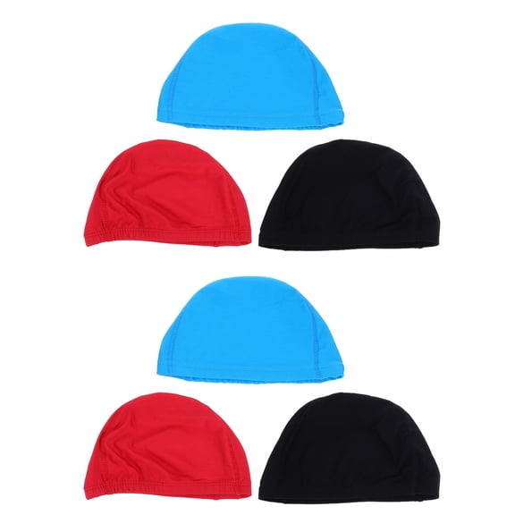 GAXIRE 6-Pack Elastic Nylon Swim Caps for Adults, Chlorine Resistant, Comfortable Fit, Perfect for Professional Swimming and Training