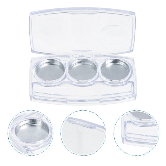 GAXIRE 6pcs Empty Eyeshadow Boxes 3-grid Lipstick Concealer Cosmetics Organizers