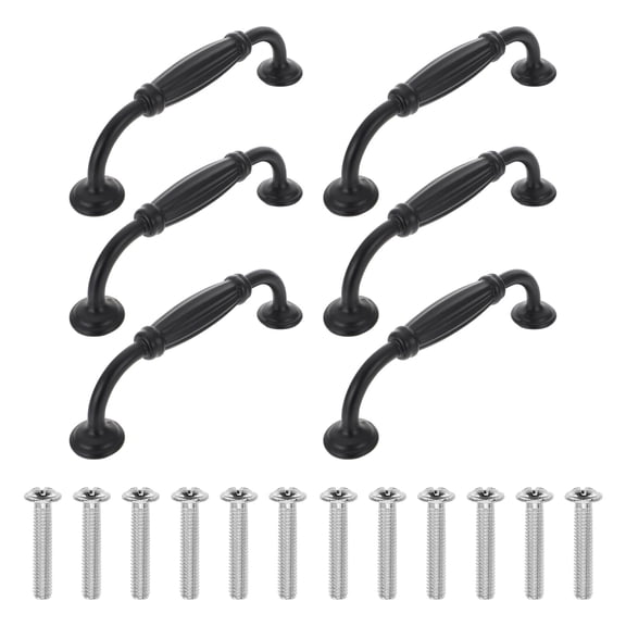 GAXIRE 6pcs Modern Aluminum Alloy Drawer Door Handles, Cabinet Pulls for Easy Installation and Home Improvement