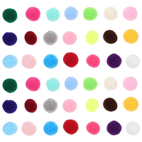 GAXIRE 70Pcs Cat Toy Balls Set Plush Round Pet Cat Toy Assorted Color for Exercise Indoor .5x2.5in