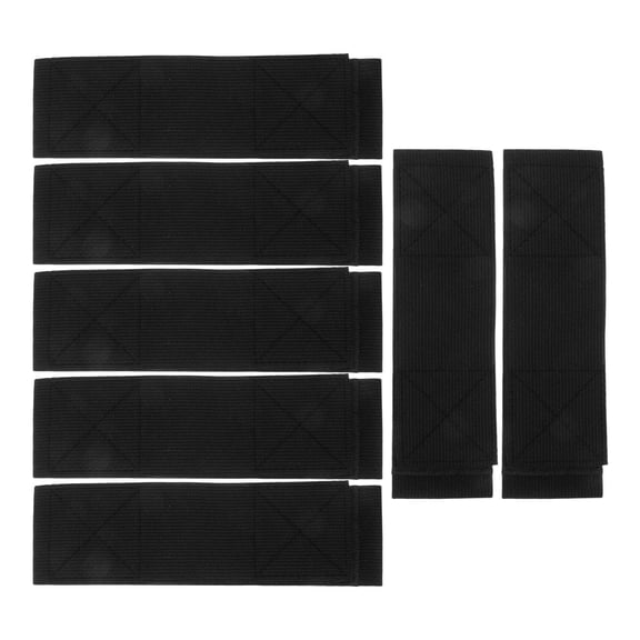 GAXIRE 7-Piece Black Nylon Adjustable Fastening Straps Set for Camping, Outdoor, and General Use