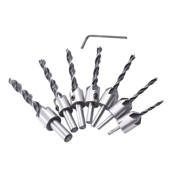 GAXIRE 7-Piece Round Design Drill Bit Set for Wood, Metal, Fiberglass, PCB, Home and Craft Projects