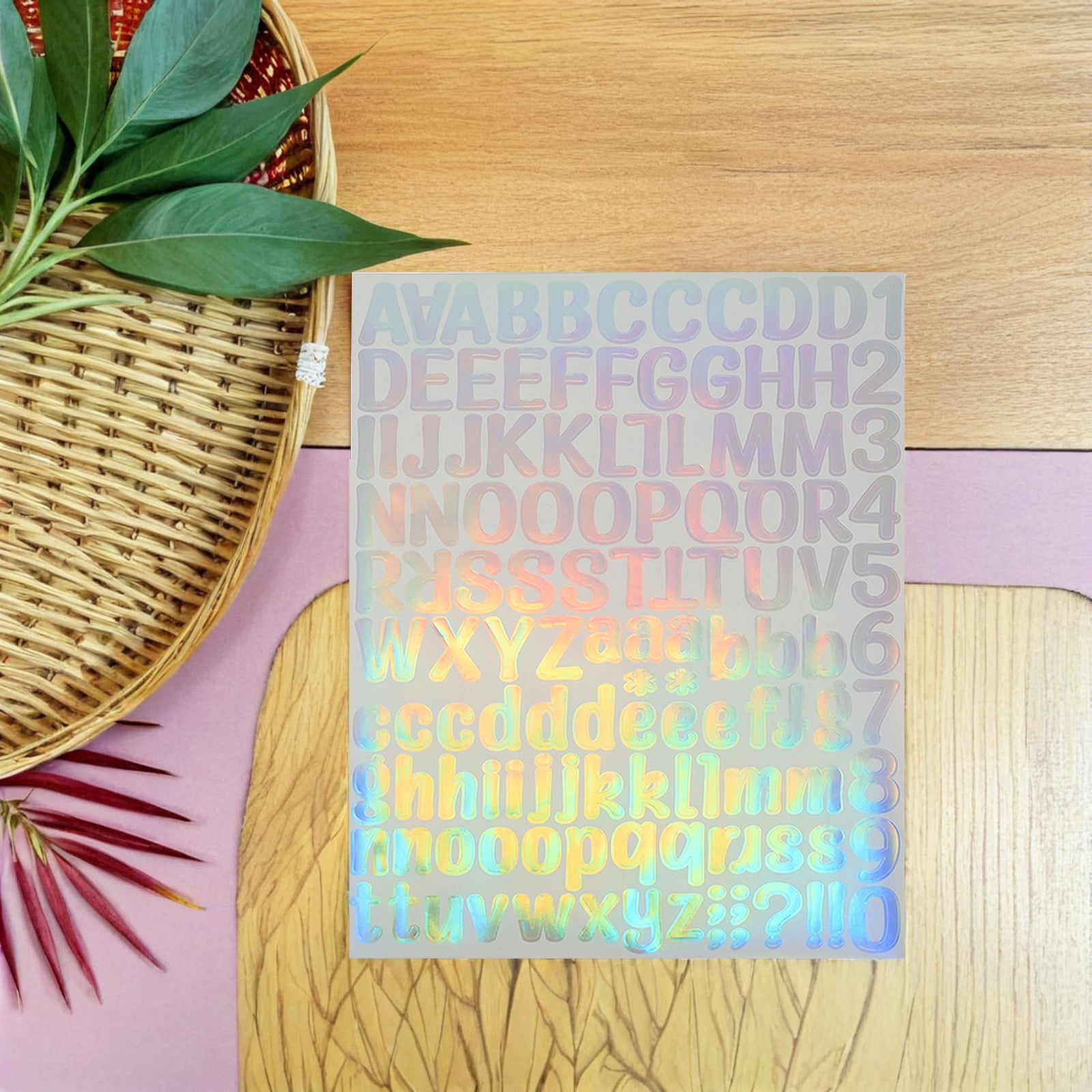 Sticky Chart Letters GAXIRE 8 Sheets Sticky Letters Decal Holographic for Diy and Outdoor ...