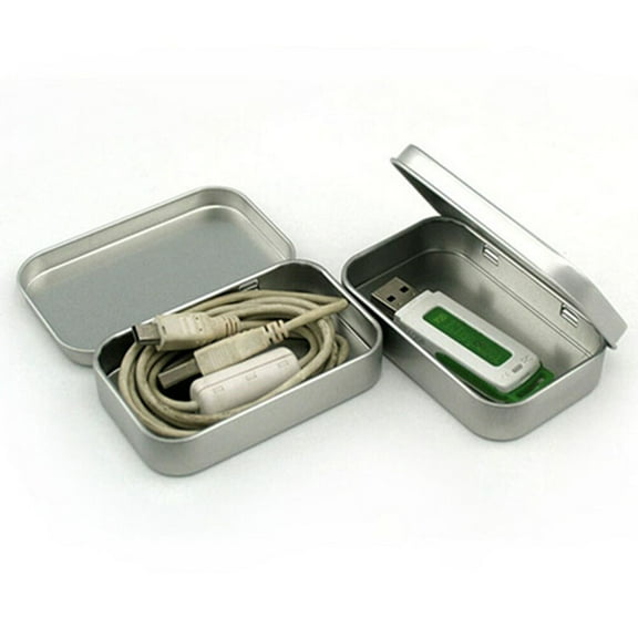 GAXIRE 8Pcs Portable Metal Tin Cans Silver Seamless Leak Proof Storage