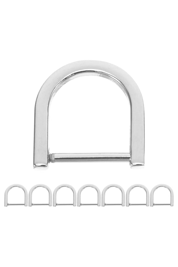 8Pcs D Rings for Purse Detachable Screw Design Zinc Alloy Silver Keychain Bags
