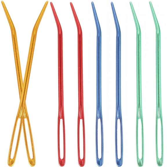 GAXIRE 8-Piece Aluminum Darning Needles Set for Crochet, Sewing, and Crafting Projects