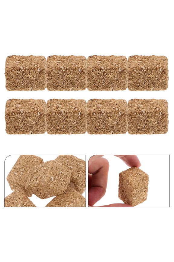 8-Piece Brown Square Hay Bales Set, Rustic Farmhouse Decor for Parties, Events, and Cozy Home Decoration