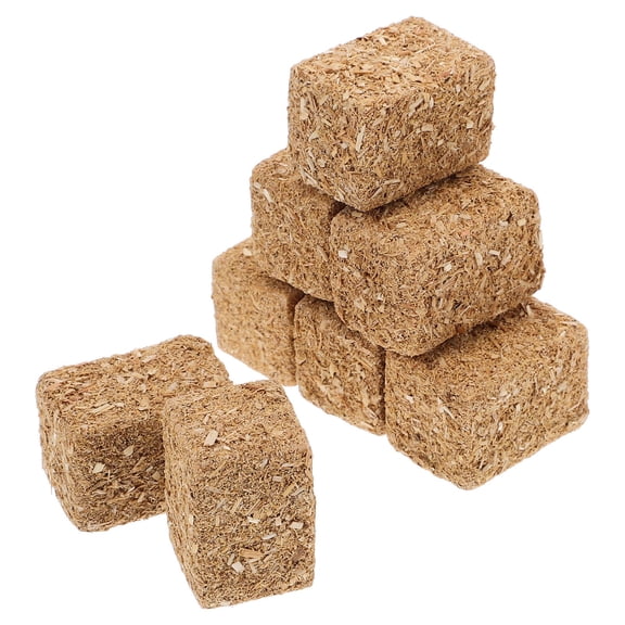 GAXIRE 8-Piece Brown Square Hay Bales Set, Rustic Farmhouse Decor for Parties, Events, and Cozy Home Decoration