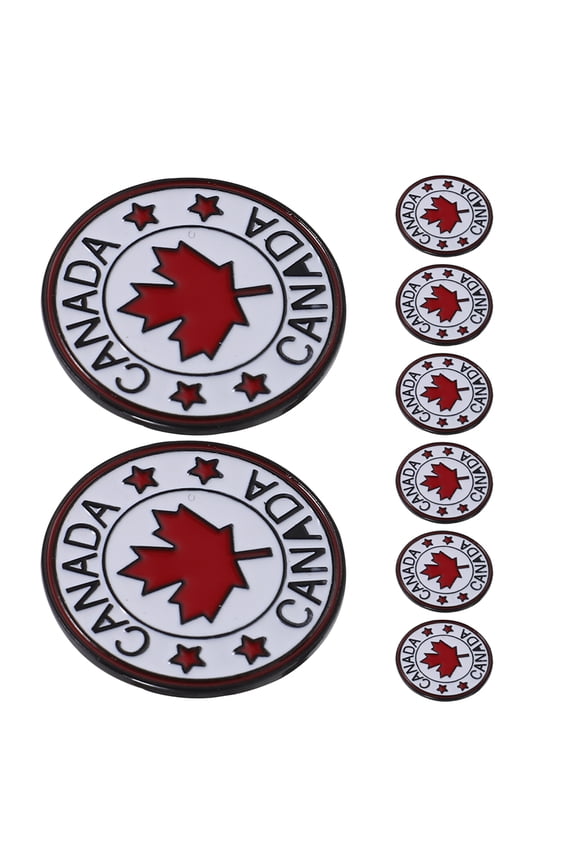 Set of 8 Canada Flag Brooch Pins with Maple Leaf Design, Zinc Alloy Lapel Badges for Men and Women