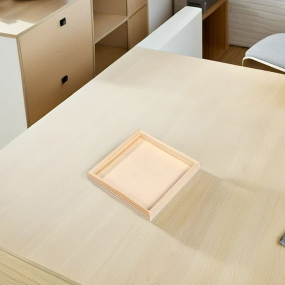 GAXIRE Set of Wood Finish Trays for Montessori Material Organization and Puzzle Assembly