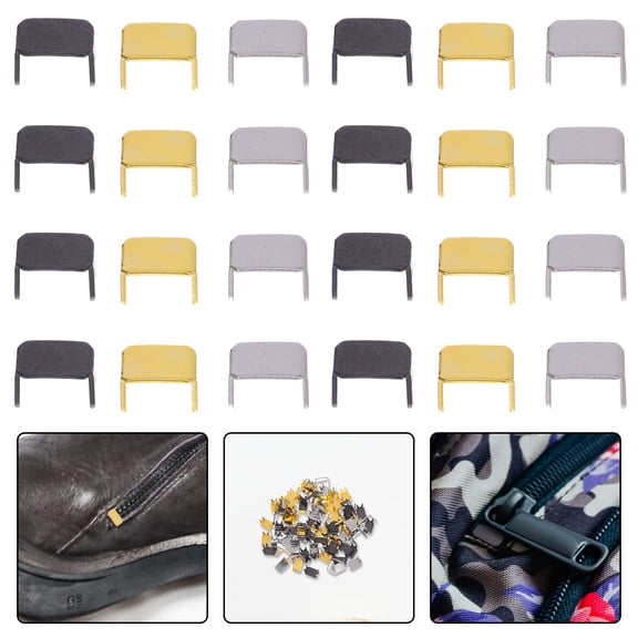 GAXIRE 90Pcs Assorted Color Zipper Stops for Sewing with Lightweight Metal for Bags Tents Jackets