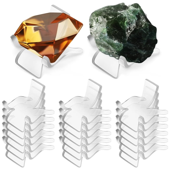 GAXIRE Acrylic Transparent Display Stands 20 Pieces for Rocks Crystals Agate Slices Museum Party Display