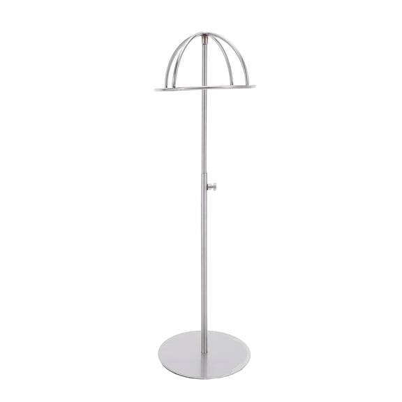 GAXIRE Freestanding Plated Silver Metal Hat Pedestal with Non Slip Round Base for Baseball Cap Storage