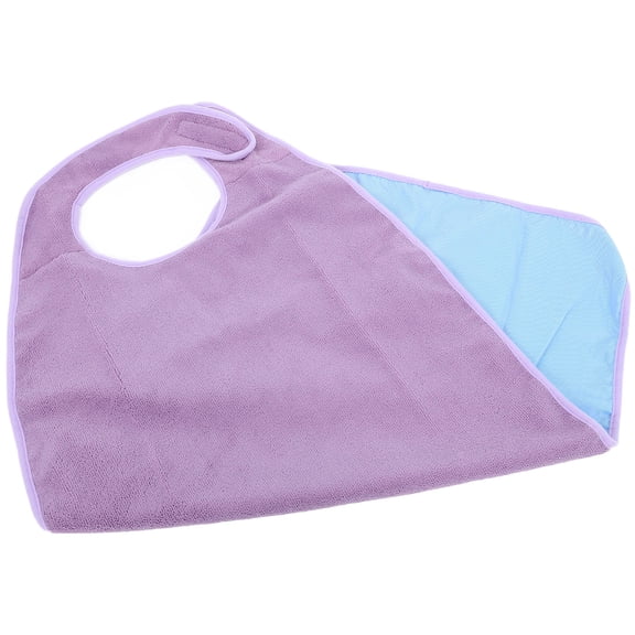 GAXIRE Adult Clothing Protector in Purple Waterproof Washable Apron for Elderly People Stain Free