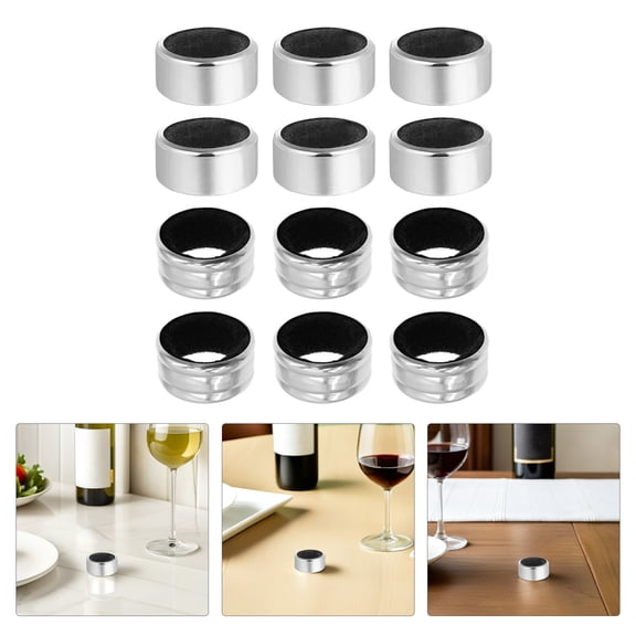 GAXIRE 12pcs Stainless Steel Red Wine Bottle Drip Rings Drip Proof Bottle Collar Rings