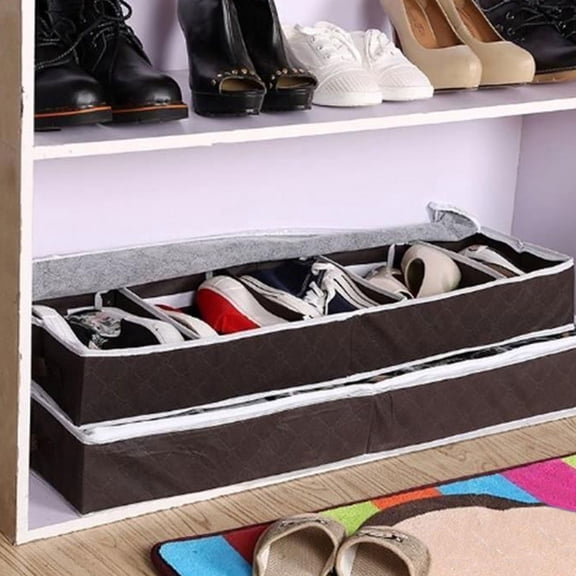 GAXIRE 1PC Visible Window Non-woven Shoes Box Folding Shoes Storage Box for Home