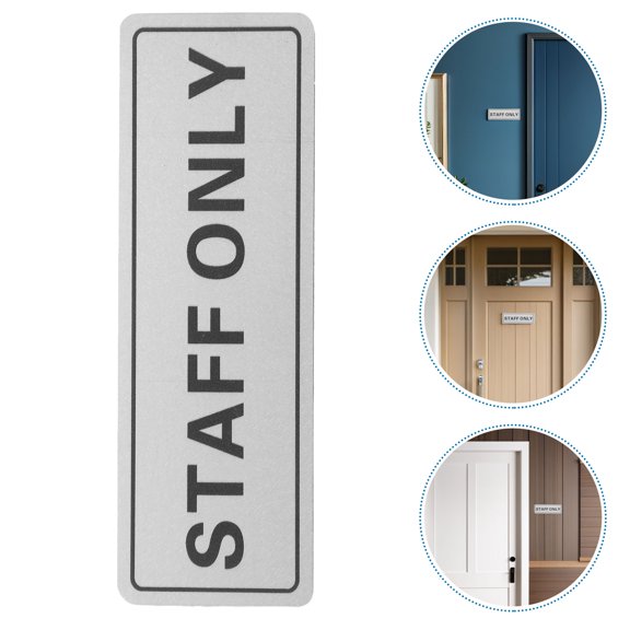 GAXIRE 2pcs Staff Only Door Sign: Staff Only Sign Rectangle Self Adhesive Door Plate for Office and Employee Entrance - Aluminum Wall Mount Signage