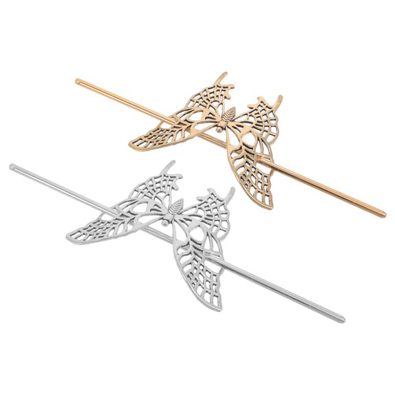 GAXIRE 2pcs Chopsticks Hair Sticks: Vintage Punk Gothic Butterfly Hair Clip for Women Men for Everyday Wear Unique present for Special Occasions