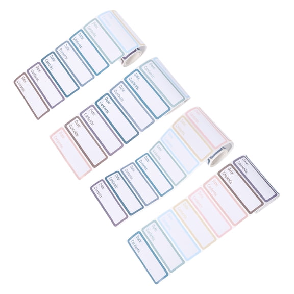 GAXIRE 500pcs Removable Food Labels: Self Adhesive Date Sticker - Blank Name Decal - Rectangular Water Oil Tear Resistant for Kitchen Spice Container Freezer