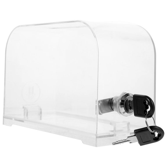 GAXIRE Alasum Transparent Business Card Holder with Lock Multi Function Organizer Box for Office Events