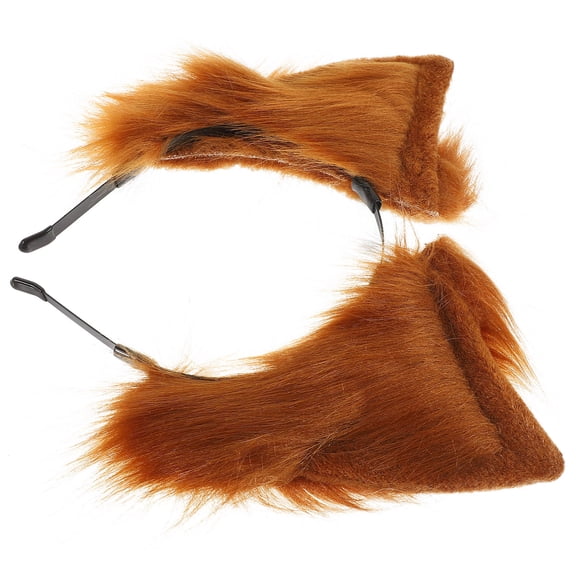 GAXIRE Plush Animal Ear Headband Light Brown Soft Comfortable for Costume Parties